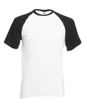 T-SHIRT BASEBALL MANICA CORTA bianco - nero